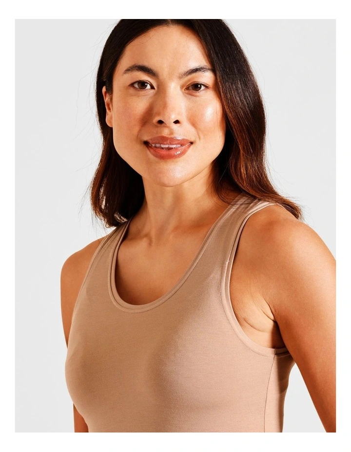 Soft Feel Tank in Beige image 5