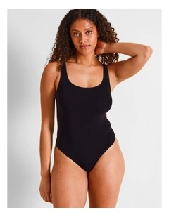 Seamless Square Bodysuit in Black
