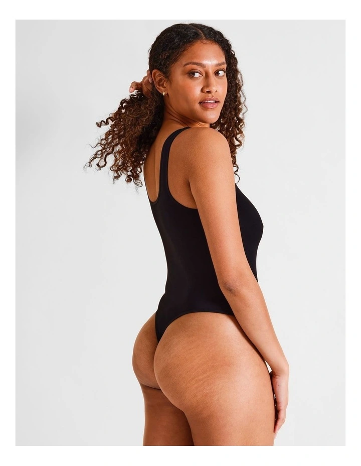 Seamless Square Bodysuit in Black image 4