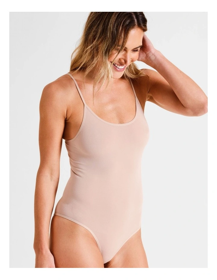 Seamless Bodysuit in Beige image 4