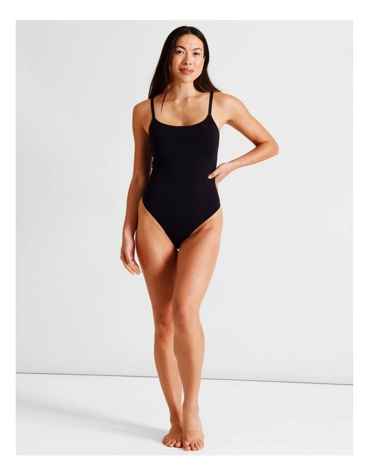 Soft Feel Bodysuit in Black image 3