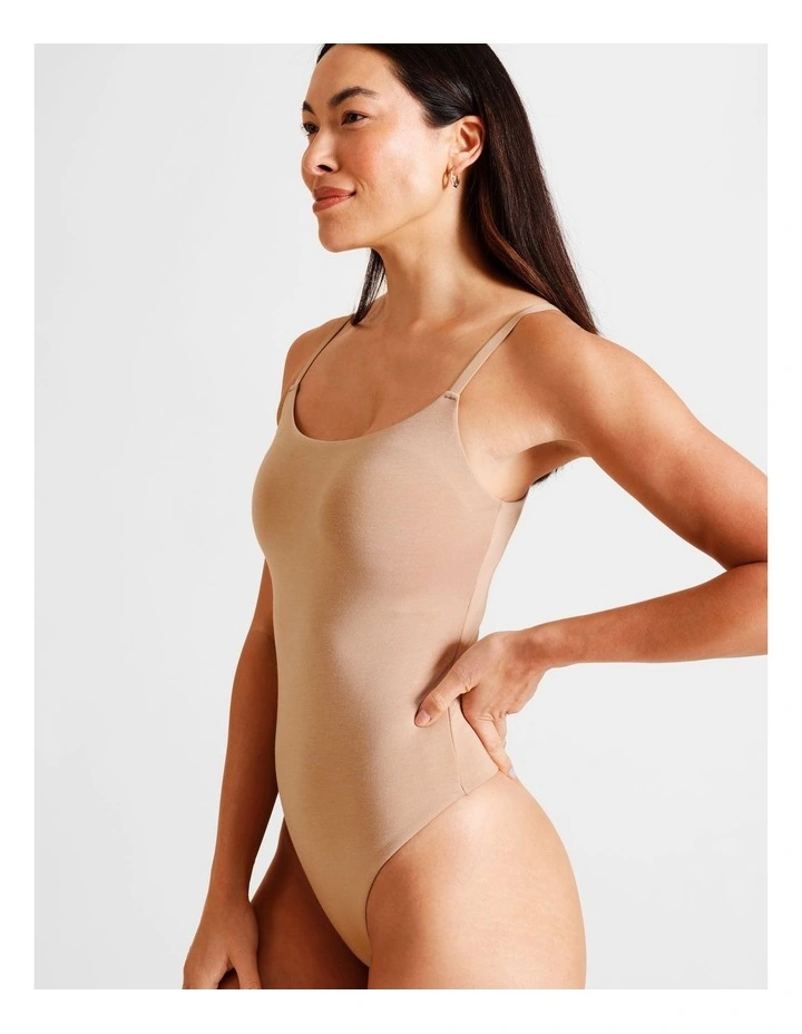 Soft Feel Bodysuit in Beige image 2