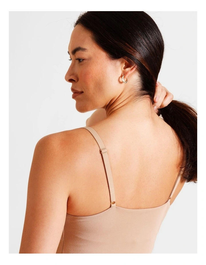 Soft Feel Bodysuit in Beige image 3