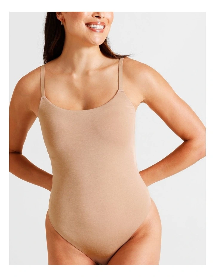 Soft Feel Bodysuit in Beige image 5