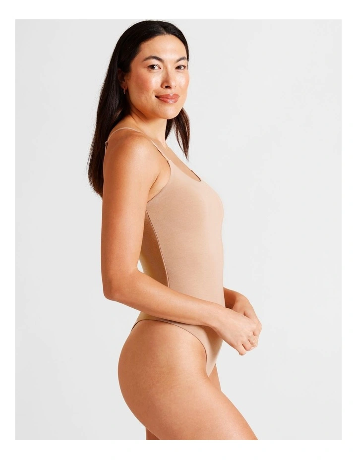 Soft Feel Bodysuit in Beige image 6