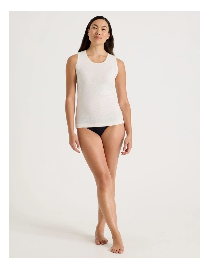 Body Layer Pointelle Thermal Tank Top in Black image 2