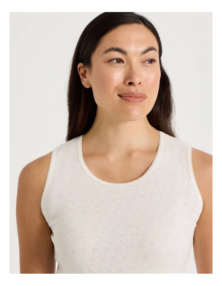 Body Layer Pointelle Thermal Tank Top in Black image 3