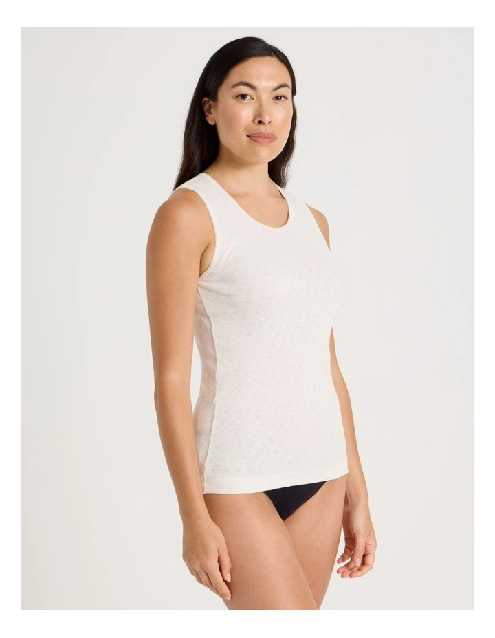 Body Layer Pointelle Thermal Tank Top in Black image 5