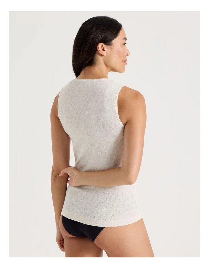 Body Layer Pointelle Thermal Tank Top in Black image 6