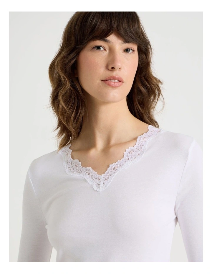 Body Layer Organic Cotton Thermal Long Sleeve Top in Black image 2