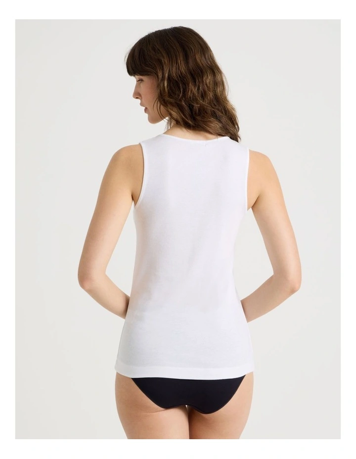 Body Layer Organic Cotton Thermal Tank Top in White image 4