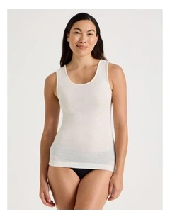 Body Layer Wool Bamboo Thermal Tank Top in Black