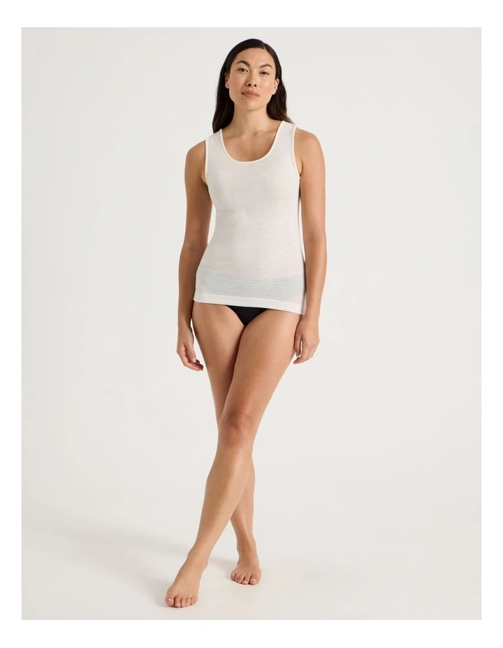 Body Layer Wool Bamboo Thermal Tank Top in Black image 3