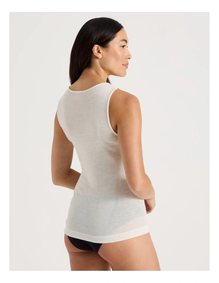Body Layer Wool Bamboo Thermal Tank Top in Black image 5