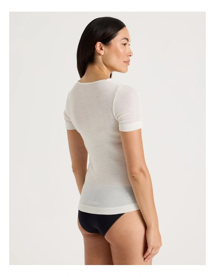 Body Layer Wool Bamboo Thermal Short Sleeve Top in Black image 5