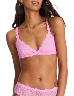 Icons Lace Triangle Bralette in Blind Blossom