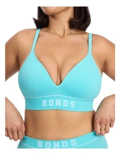 Retro Rib Wirefree Lift Bra in Blue Lagoon