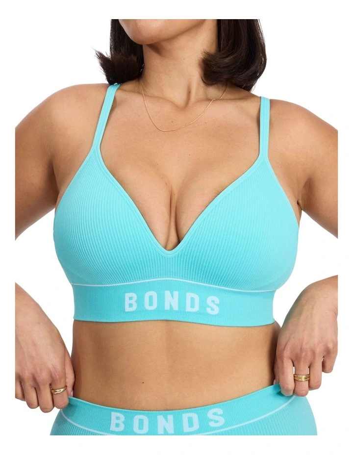 Retro Rib Wirefree Lift Bra in Blue Lagoon image 1