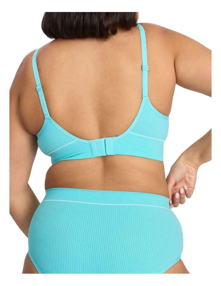 Retro Rib Wirefree Lift Bra in Blue Lagoon image 2