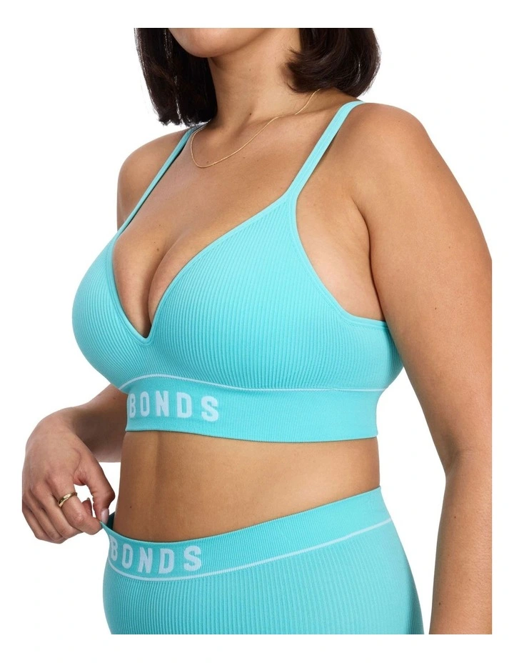 Retro Rib Wirefree Lift Bra in Blue Lagoon image 3