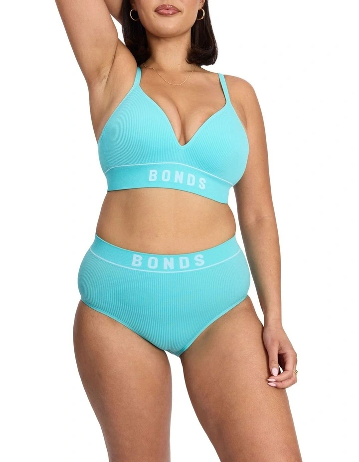 Retro Rib Wirefree Lift Bra in Blue Lagoon image 5