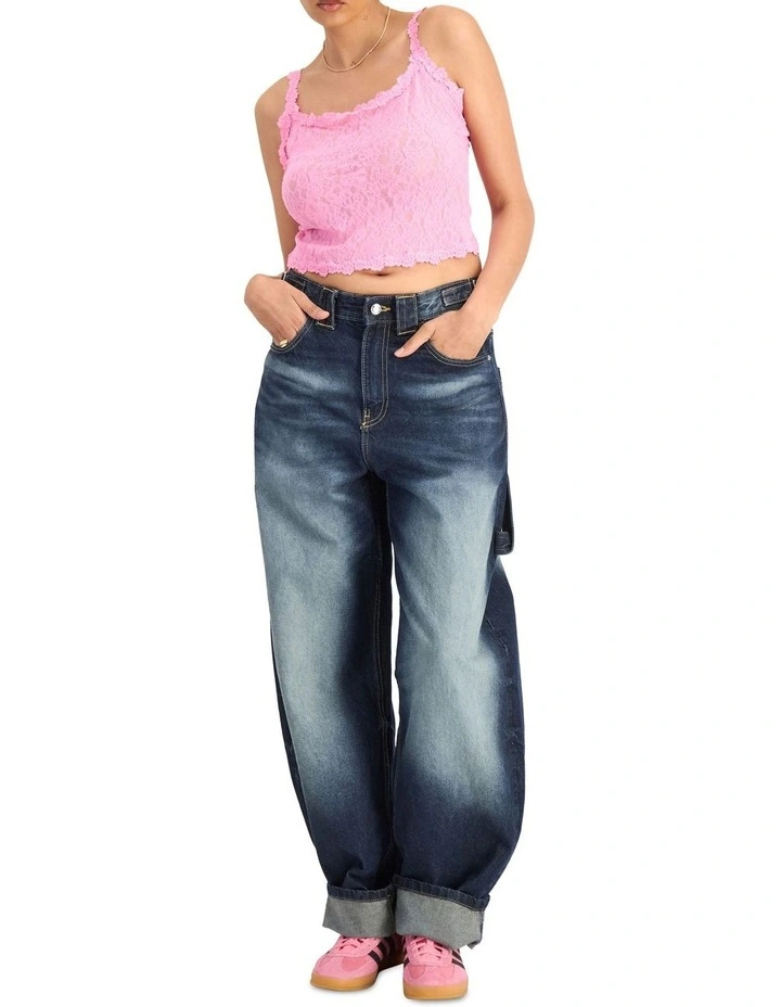 Icons Lace Cropped Cami in Blind Blossom image 5