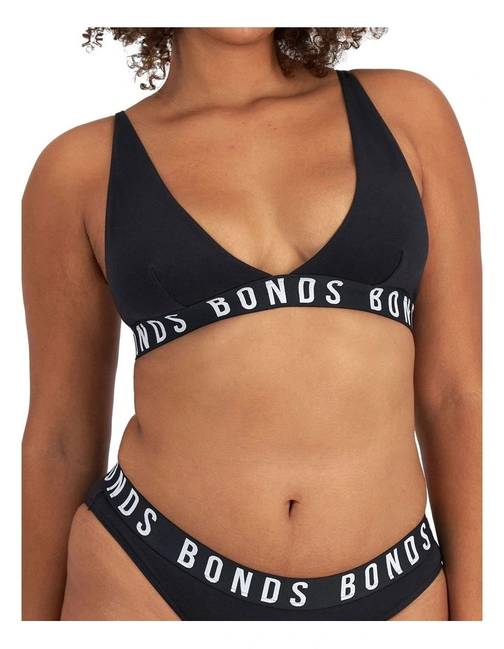 Icons Super Logo Deep V bralette Crop in Black image 5
