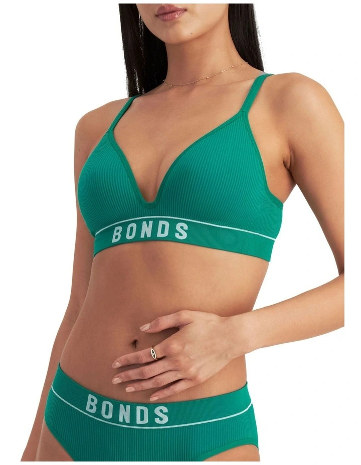 Retro Rib Seamless Wirefree Bra in Lush Forest image 6