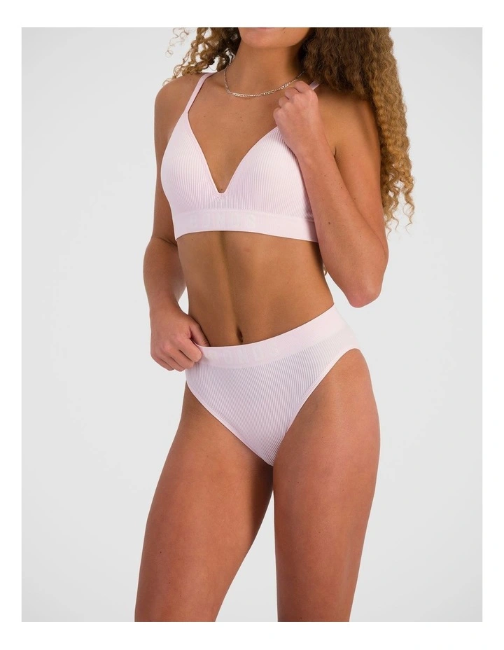 Retro Rib Seamless Wirefree Bra in Pink Peony image 4