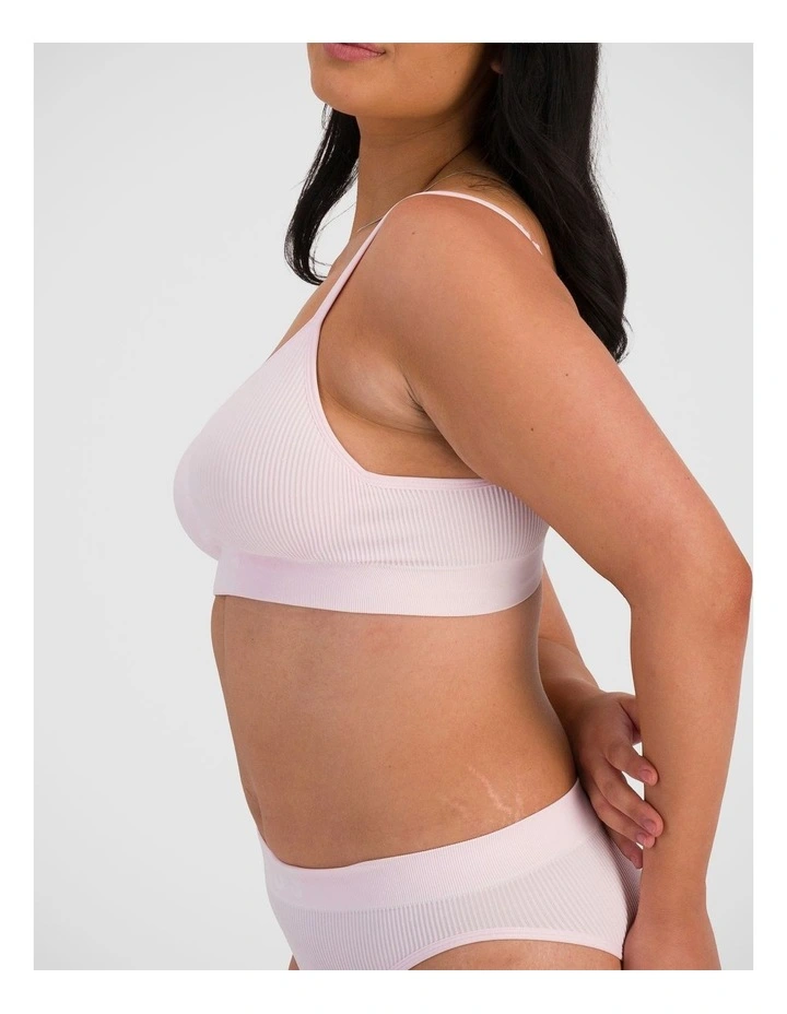 Retro Rib Seamless Wirefree Bra in Pink Peony image 6