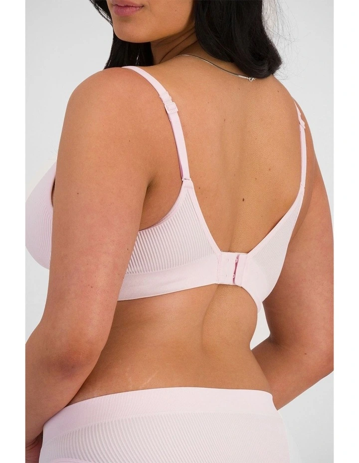Retro Rib Seamless Wirefree Bra in Pink Peony image 7