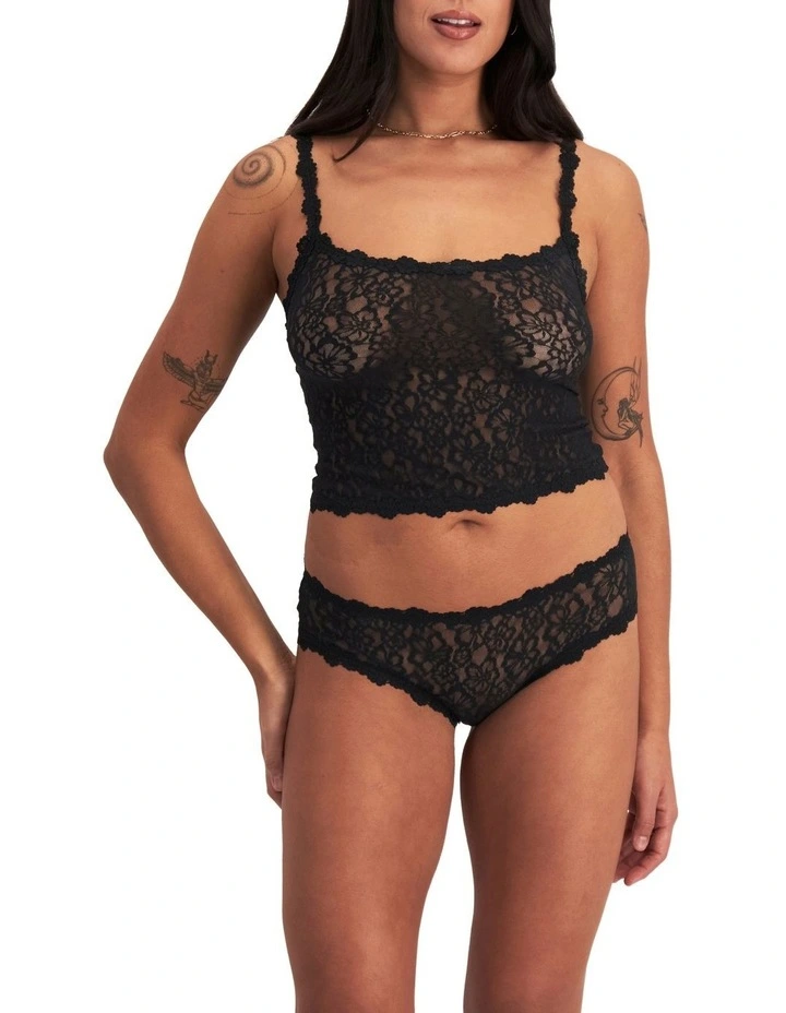 Icons Lace Cheeky Bikini in Black image 1