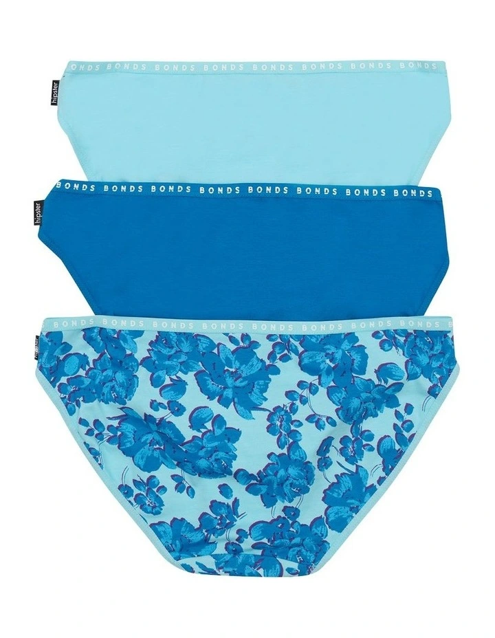 Hipster Bikini Brief 3 Pack in Blue image 2