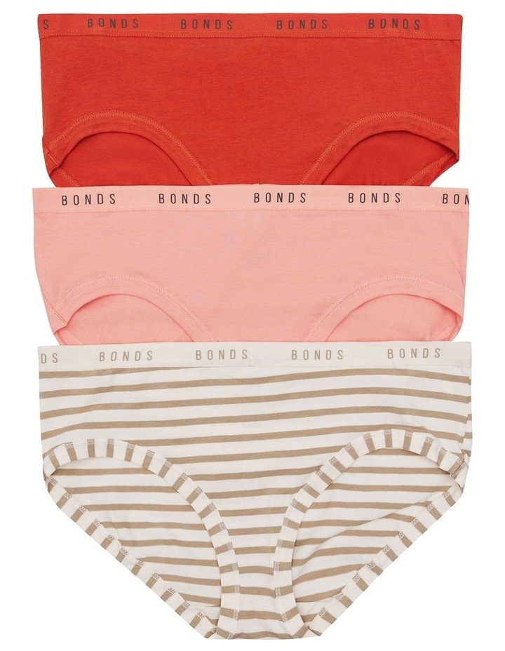 Cottontails Midi 3 Pack in Still Life Stripe Burnt Oran