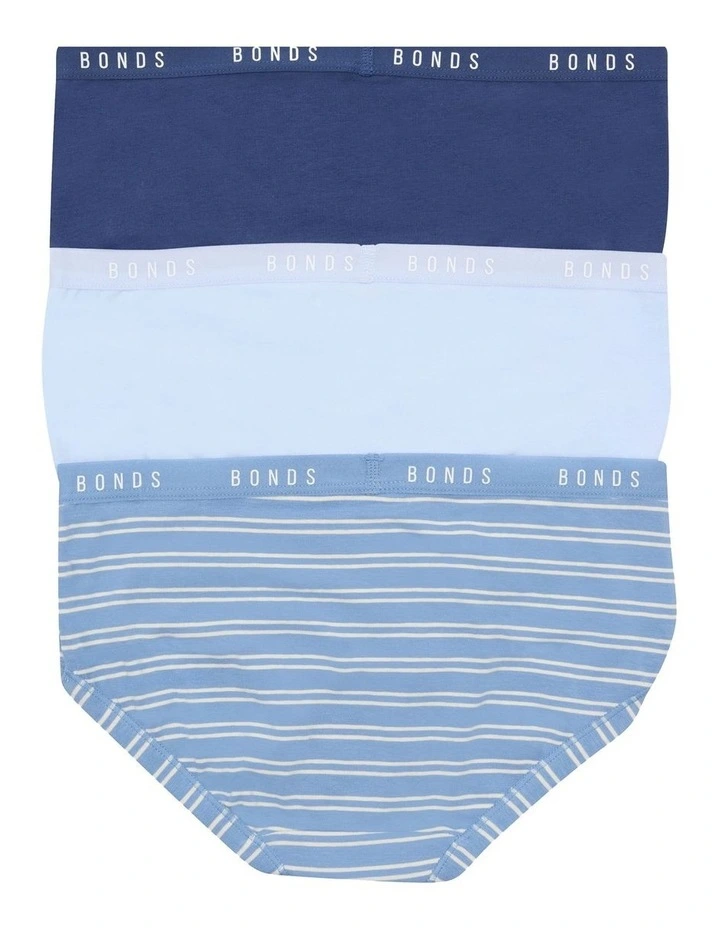 Cottontails Midi Brief 3 Pack in Blue image 2
