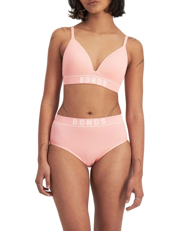 Retro Rib Seamless Hi Brief in Pink image 1