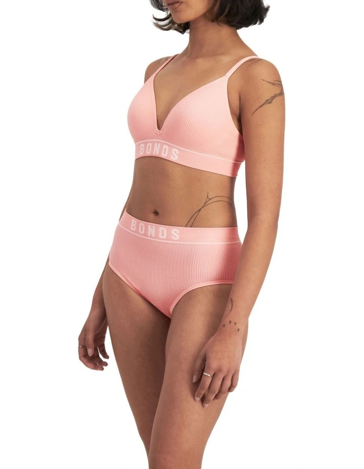 Retro Rib Seamless Hi Brief in Pink image 3