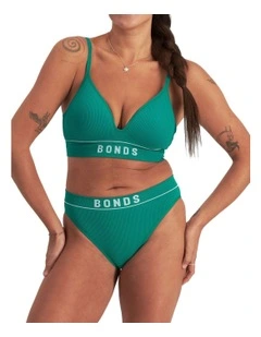 Retro Rib Seamless Hi Bikini in Lush Forest