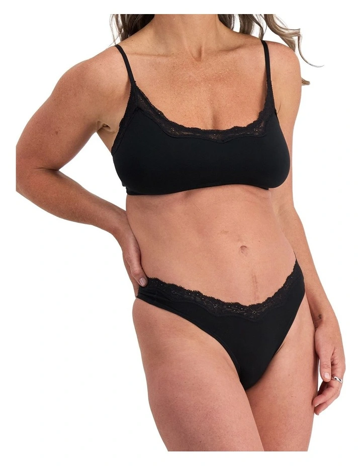 Bases Flex Lace Gee Brief in Black image 1