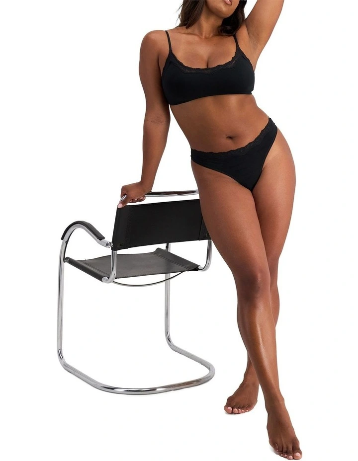 Bases Flex Lace Gee Brief in Black image 3