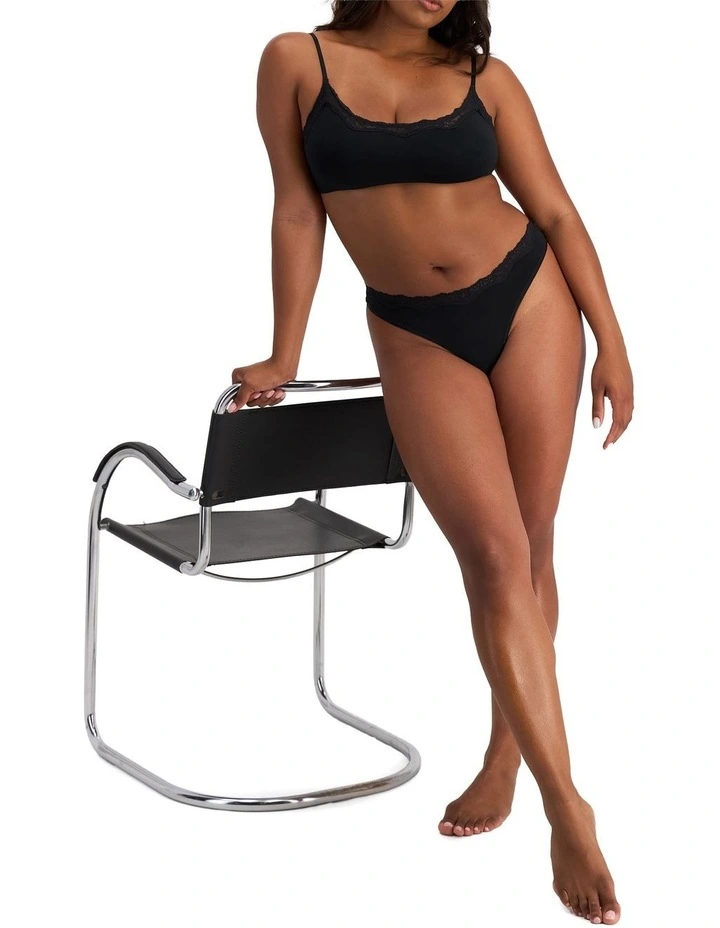 Bases Flex Lace Gee Brief in Black image 6