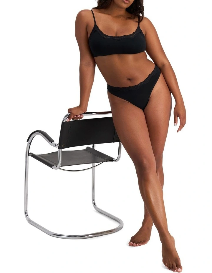 Bases Flex Lace Gee Brief in Black image 6