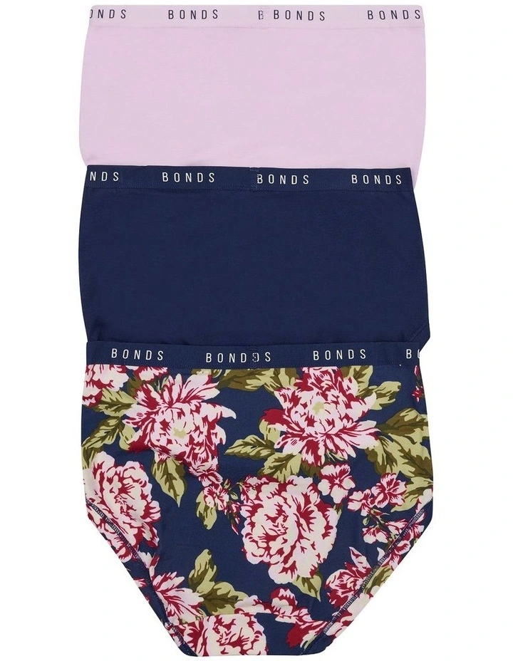 Cottontails Full Brief 3 Pack in Multi image 2