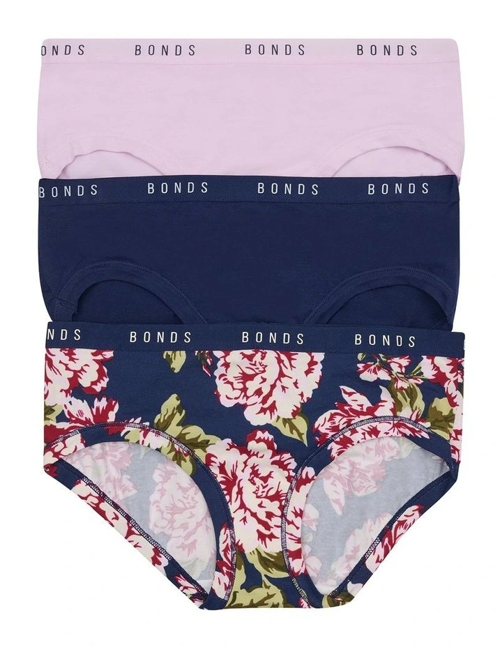 Cottontails Midi Briefs 3 Pack in Multi image 1