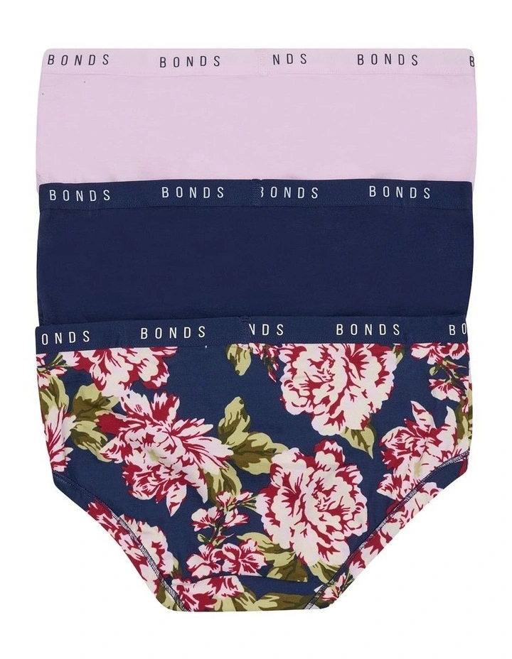 Cottontails Midi Briefs 3 Pack in Multi image 2
