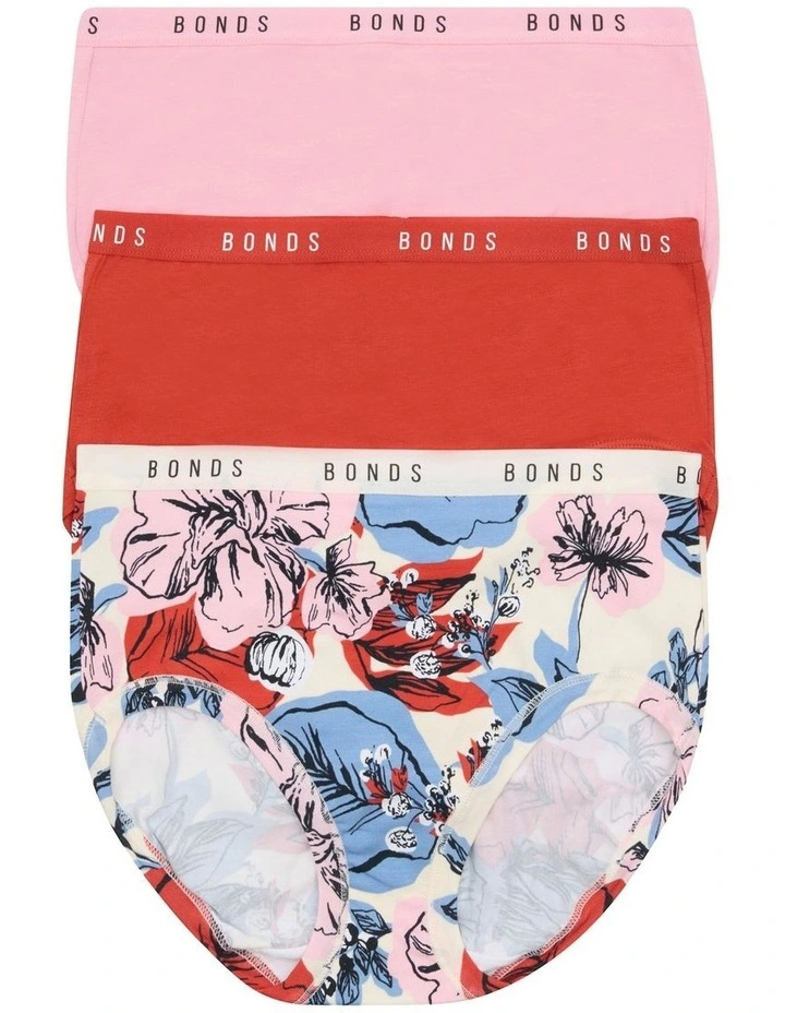 Cottontails Full Brief 3 Pack in Multi image 1