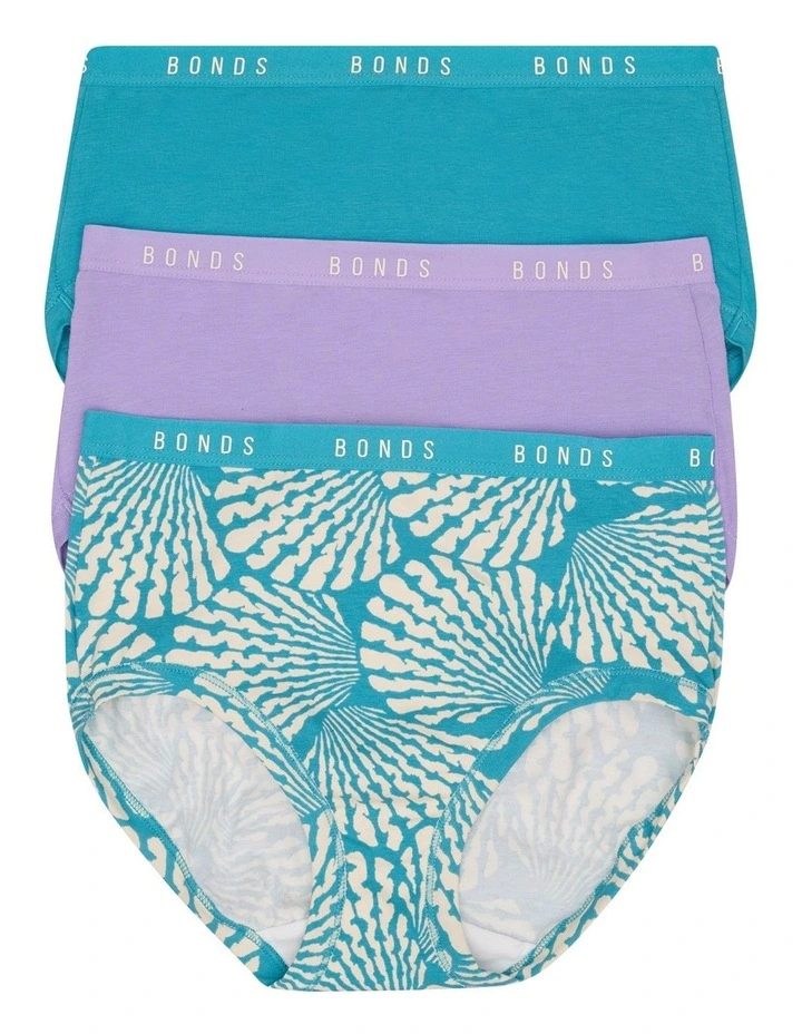 Cottontails Midi Brief 3 Pack in Multi image 1
