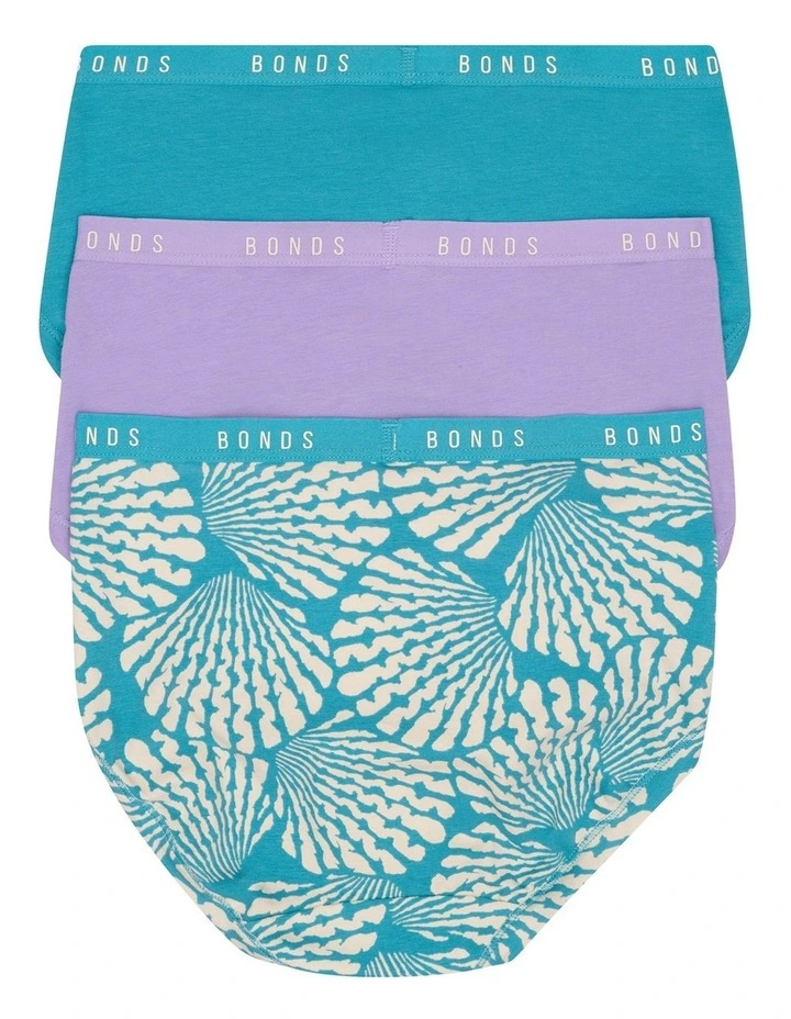 Cottontails Midi Brief 3 Pack in Multi image 2
