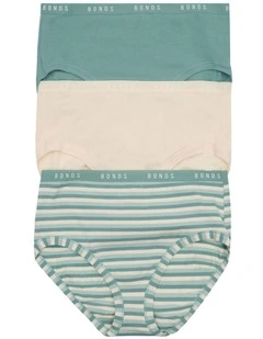 Cottontails Full Brief 3 Pack in Aloha Stripe/ Green