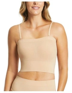 Powerlite Longline Bandeau in Rose Beige